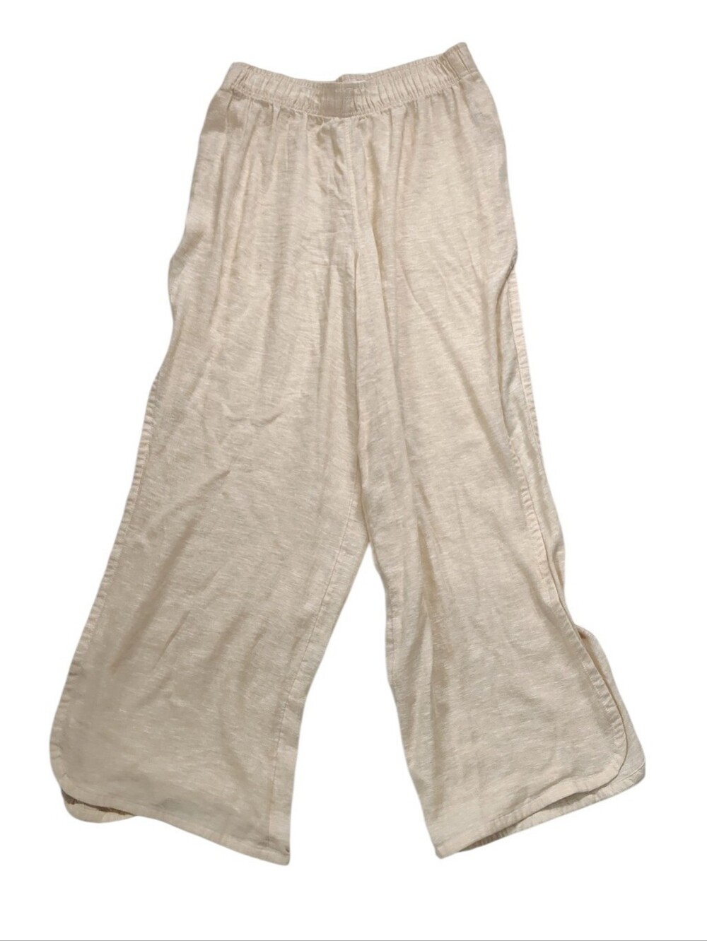 C&C California Linen Wide Leg Pants Beige Pull On Sz Medium